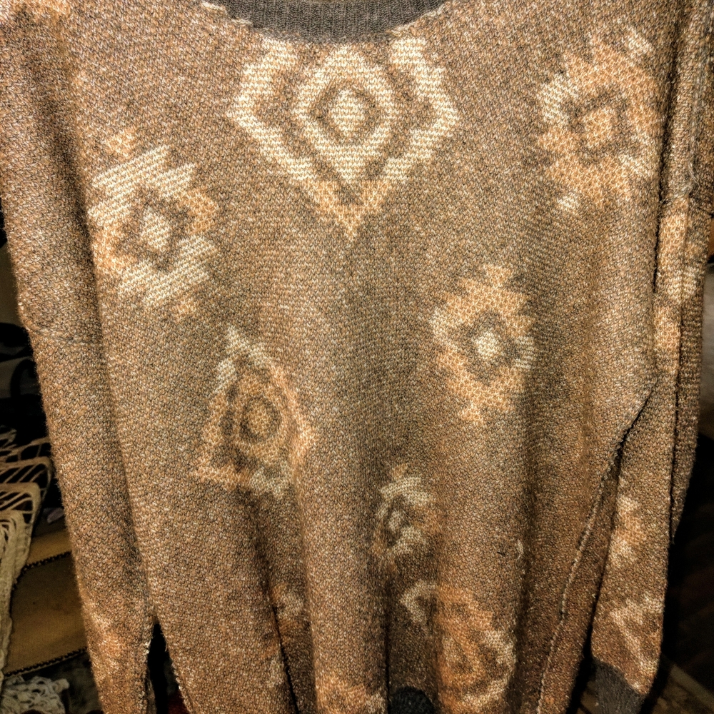 Mossimo Supply Co. XXL Womens Crewneck Knit Sweater in Brown and Gray - Picture 4 of 11